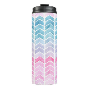 Bouteilles Isothermes Gradient Chevron : Aquarelle Motif Herringbone.