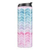Bouteilles Isothermes Gradient Chevron : Aquarelle Motif Herringbone. (Tourné sur la gauche)