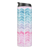 Bouteilles Isothermes Gradient Chevron : Aquarelle Motif Herringbone. (Tourné sur la droite)