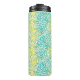 Bouteilles Isothermes Gradient jaune et bleu vintage floral