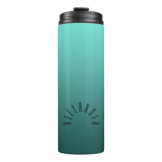 Bouteilles Isothermes Gradient neutre élégant Teal avec le nom fait sur (Devant)