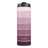 Bouteilles Isothermes Gradient rose à vin personnalisé | Bandes d'or (Devant)