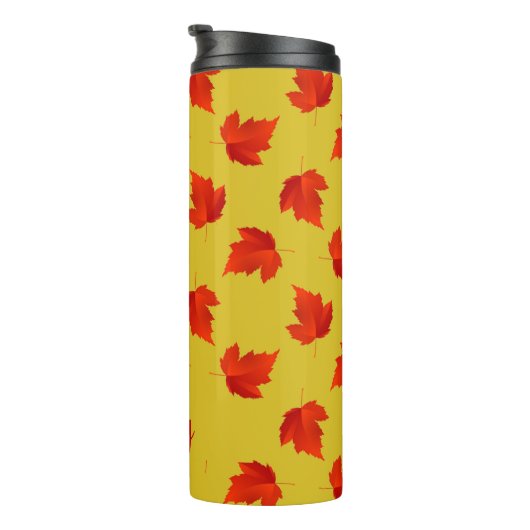 Bouteilles Isothermes Gradient rouge sec feuille nom personnalisé jaune (Tourné sur la droite)