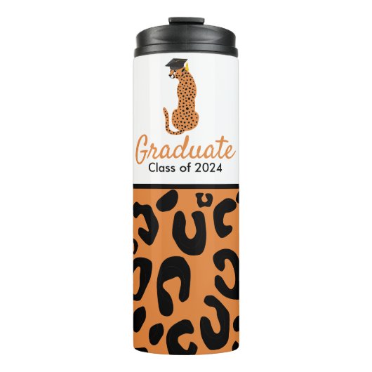 Bouteilles Isothermes Graduation Leopard portant casquette (Devant)