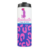 Bouteilles Isothermes Graduation Pink Leopard portant casquette (Devant)