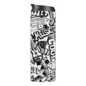 Bouteilles Isothermes Graffiti Abstrait en noir et blanc  (Tourné sur la droite)