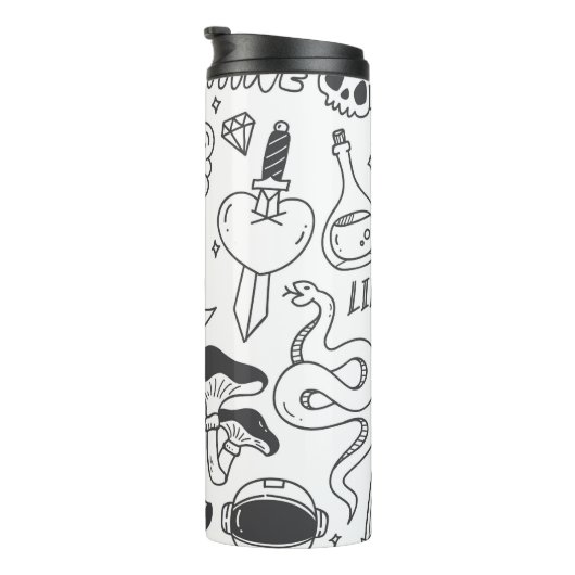 Bouteilles Isothermes Graffiti mignon : Doodle Art Set. (Tourné sur la droite)