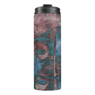 Bouteilles Isothermes Graffiti peint Grunge   Taupe bleu rouille