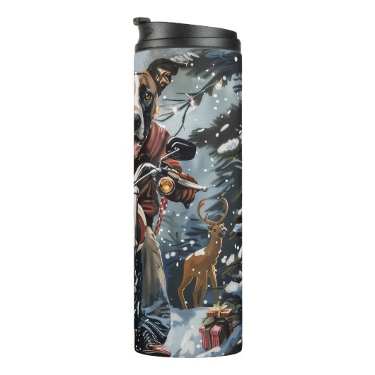 Bouteilles Isothermes Grand chien Danse équitation moto Noël (Tourné sur la droite)