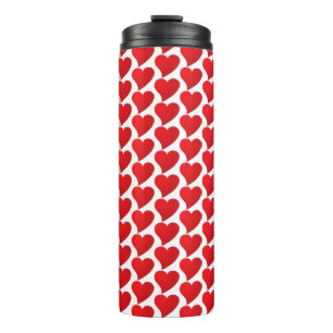 Bouteilles Isothermes Grand Coeur Rouge, Amour, Saint Valentin blanc