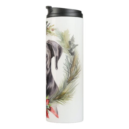 Bouteilles Isothermes Grand Dane Noël Wreath Festive Pup (Tourné sur la droite)