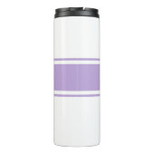 Bouteilles Isothermes Grand nom de script bleu, Lavender Strips sur blan (Dos)