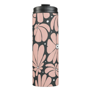 Bouteilles Isothermes Grande floraison stylisée, motif floral transparen