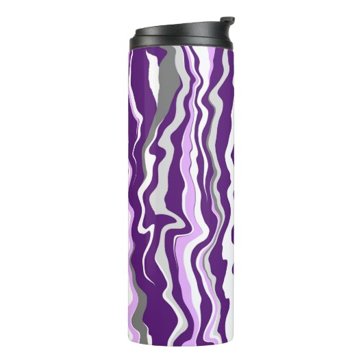 Bouteilles Isothermes Grandes bandes d'art fluides en marbre violet (Tourné sur la gauche)