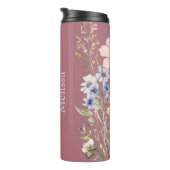 Bouteilles Isothermes Grandma moderne aux fleurs blanches roses sauvages (Tourné sur la droite)