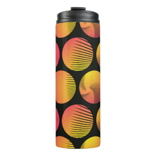 Bouteilles Isothermes graphic circles seamless pattern in orange fire sh