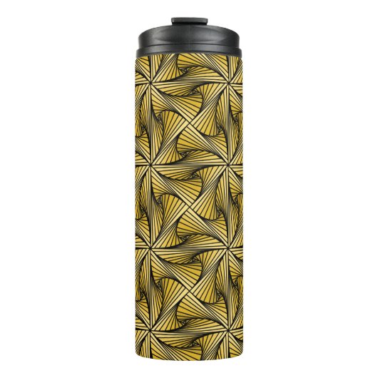 Bouteilles Isothermes Graphique géométrique 3D spirale torse jaune (Devant)