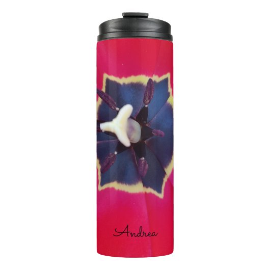 Bouteilles Isothermes Gras Rouge Tulip Fleur Macro Nature Photographie (Devant)