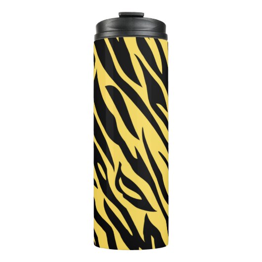 Bouteilles Isothermes Gras Tiger Grille Motif Voyage Mug - Jaune Sauvage (Devant)