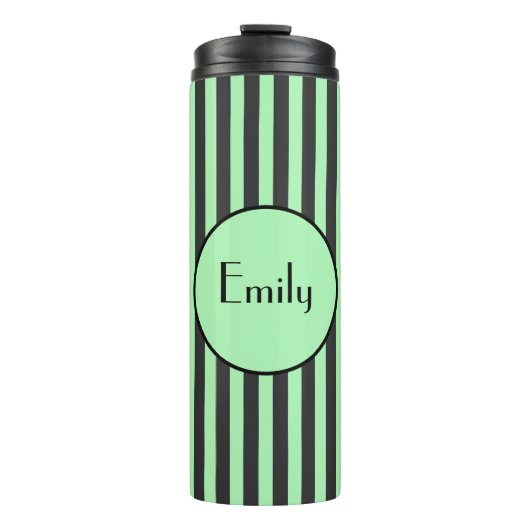 Bouteilles Isothermes Gras vert et noir bande personnalisée (Devant)
