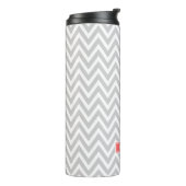Bouteilles Isothermes Gray et Coral Chevron Monogramme (Tourné sur la gauche)