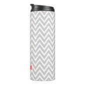 Bouteilles Isothermes Gray et Coral Chevron Monogramme (Tourné sur la droite)