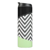 Bouteilles Isothermes Gray Zigzag, Gray Chevron, Zigzag Pattern, Mint (Tourné sur la droite)