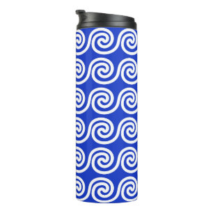 Bouteilles Isothermes Grec Meander Key Waves Motif Bleu