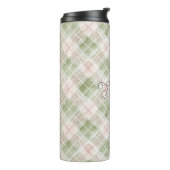 Bouteilles Isothermes Green Blush Pink Plaid Stripes (Tourné sur la gauche)