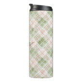 Bouteilles Isothermes Green Blush Pink Plaid Stripes (Tourné sur la droite)