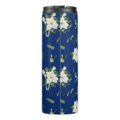 Bouteilles Isothermes Green White Floral Pattern on Navy (Dos)