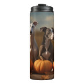 Bouteilles Isothermes Greyhound Chiot Automne Citrouille de plaisir (Devant)