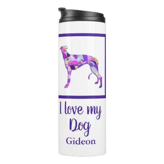 Bouteilles Isothermes Greyhound Lurcher mignon Chien Silhouette Purple P (Tourné sur la droite)