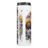 Bouteilles Isothermes Griffon à poils durs aux fleurs de tournesol (Dos)
