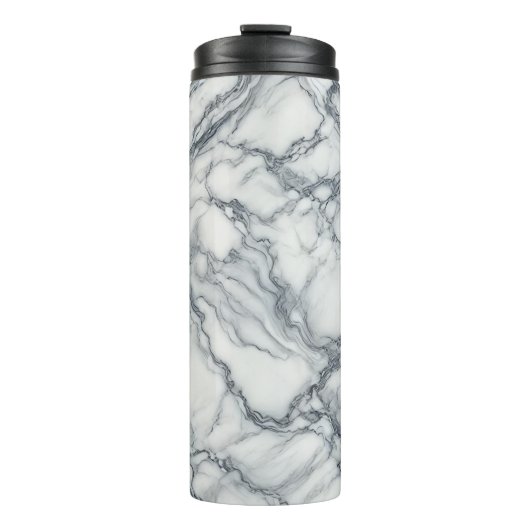 Bouteilles Isothermes Gris Chic & Aspect Marbre Blanc Glamour (Devant)