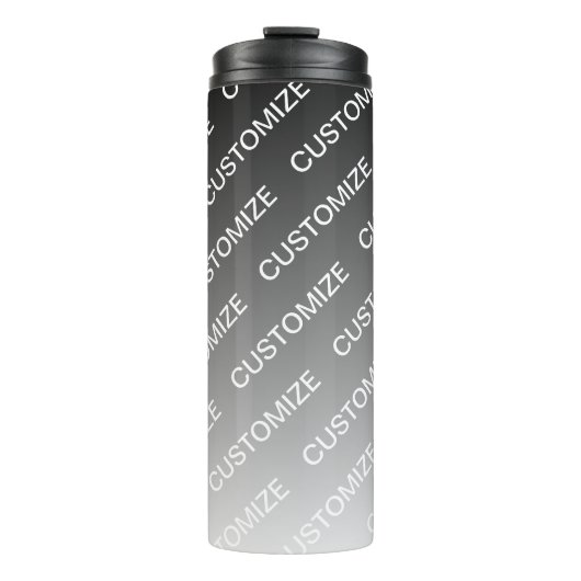 Bouteilles Isothermes Gris (couleur changeable) Ombre & Motif de texte (Devant)