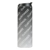Bouteilles Isothermes Gris (couleur changeable) Ombre & Motif de texte (Tourné sur la gauche)