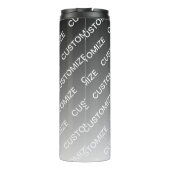Bouteilles Isothermes Gris (couleur changeable) Ombre & Motif de texte (Dos)