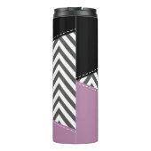 Bouteilles Isothermes Gris Zigzag, Gris Chevron, Motif Zigzag, Violet (Dos)