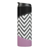 Bouteilles Isothermes Gris Zigzag, Gris Chevron, Motif Zigzag, Violet (Tourné sur la droite)