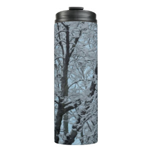 Bouteilles Isothermes Gros arbre à tambour thermique en neige et ciel bl
