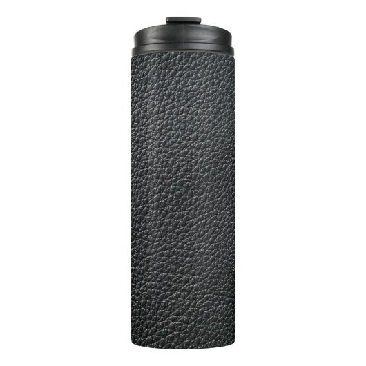 Bouteilles Isothermes Gros plan de la texture en cuir noir et fond (Devant)