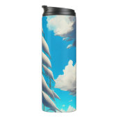 Bouteilles Isothermes Gros voilier, Ciel Bleu, Nuages Fluffy Blanc (Tourné sur la droite)