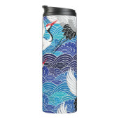 Bouteilles Isothermes Grue japonaise : Motif orné d'oiseaux. (Tourné sur la droite)