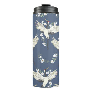 Bouteilles Isothermes Grue vintage : Motif d'oiseaux volant