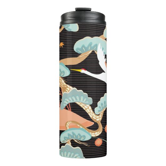 Bouteilles Isothermes Grues, hérons : motif japonais d'oiseaux. (Devant)