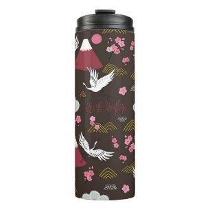 Bouteilles Isothermes Grues japonaises : Motif traditionnel sans couture