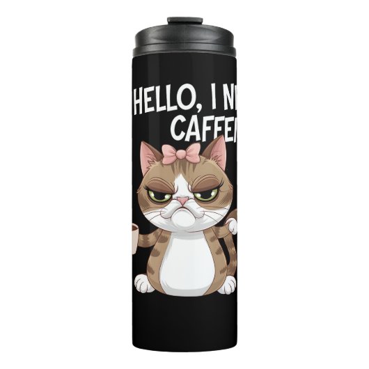 Bouteilles Isothermes Grumpy Cat Café Lover Design Cadeau (Devant)