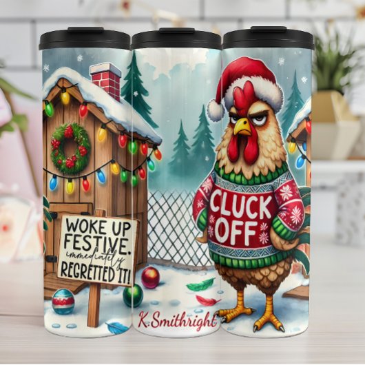 Bouteilles Isothermes Grumpy Rooster Festive Humour de vacances