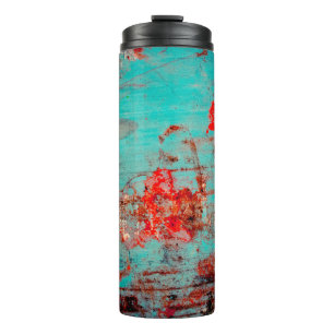Bouteilles Isothermes Grunge arrière - plan de turquoise. Boucles, frott